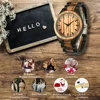 Personalised Wrist Watch For Men Luxury Timepieces Chronograph Wood Quartz Wacthes Box for Him Gifts Dropshipping Customized 6