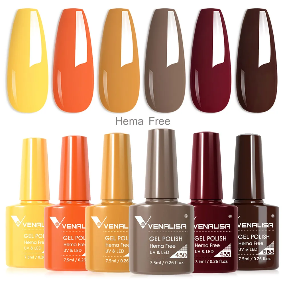 Venalisa HEMA-Free Autumn Collection Gel Nail Polish Kit - 6 Vibrant Fall Shades
