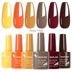 Venalisa HEMA-Free Autumn Collection Gel Nail Polish Kit - 6 Vibrant Fall Shades (2233 autumn colors)