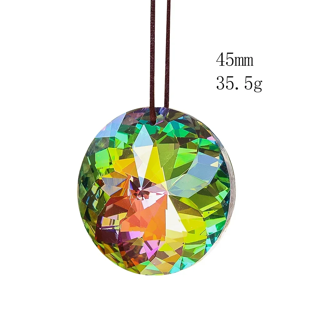45mm Mandala Rainbow Crystal Suncatcher Glass Prism Faceted for Window Hanging Chandelier Parts Pendant Decoration Accessories