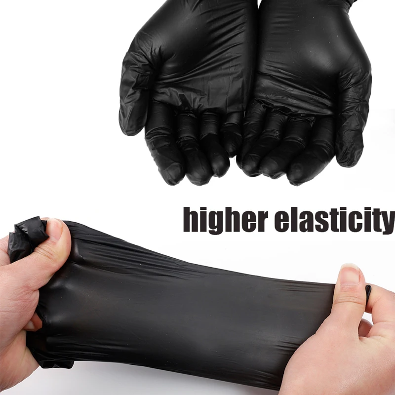 Disposable Black PVC Gloves Higher Elasticity Softer Anti-acid Alkali Glove for Food Processing Household Cleaning Beauty Salons disposable pvc gloves