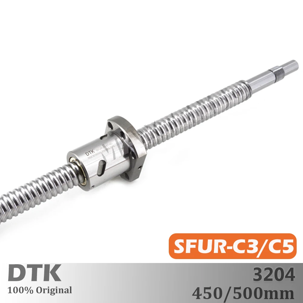 

DTK SFUR3204 Ground C3 C5 Высокоточный жёсткий шариковый винт 450 550 мм резьбовой вал R32 сменный конец 4 мм TBI DIN немецкий стандарт