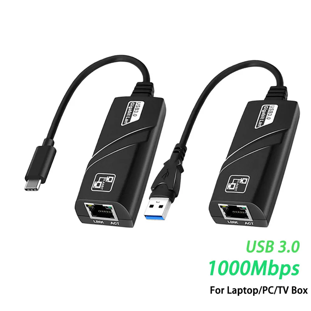 USB TypeC To Rj45 Lan Ethernet Adapter 10/100/1000Mbps USB 3.0 RTL8153 Network Card For PC Macbook Windows Laptop