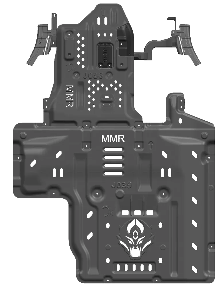 JUNXI 3D Aluminum Engine Guard New Jeep Wrangler Rubicon HEV Skid Plate with Chassis Protection Shield Cover Hybrid Fit