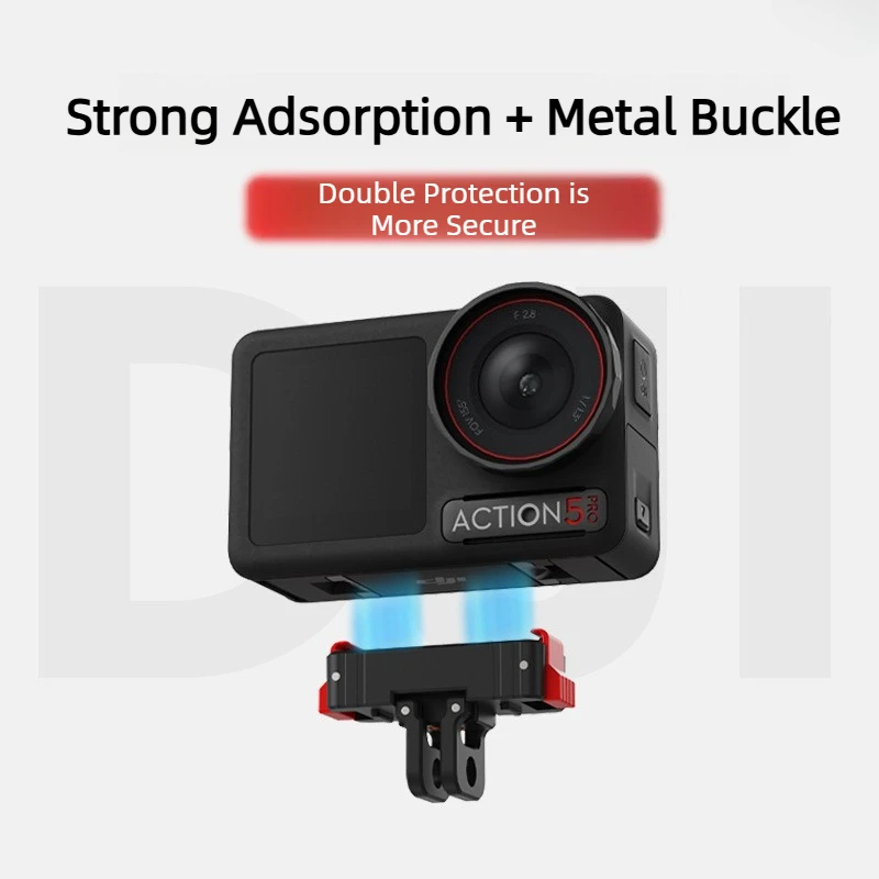 DJI Action6 5 4 AcePro2용 합금 마그네틱 퀵 릴리즈 어댑터 베이스 마운트 어댑터 브래킷 1/4 나사 인터페이스 (Insta360 X5 호환)
