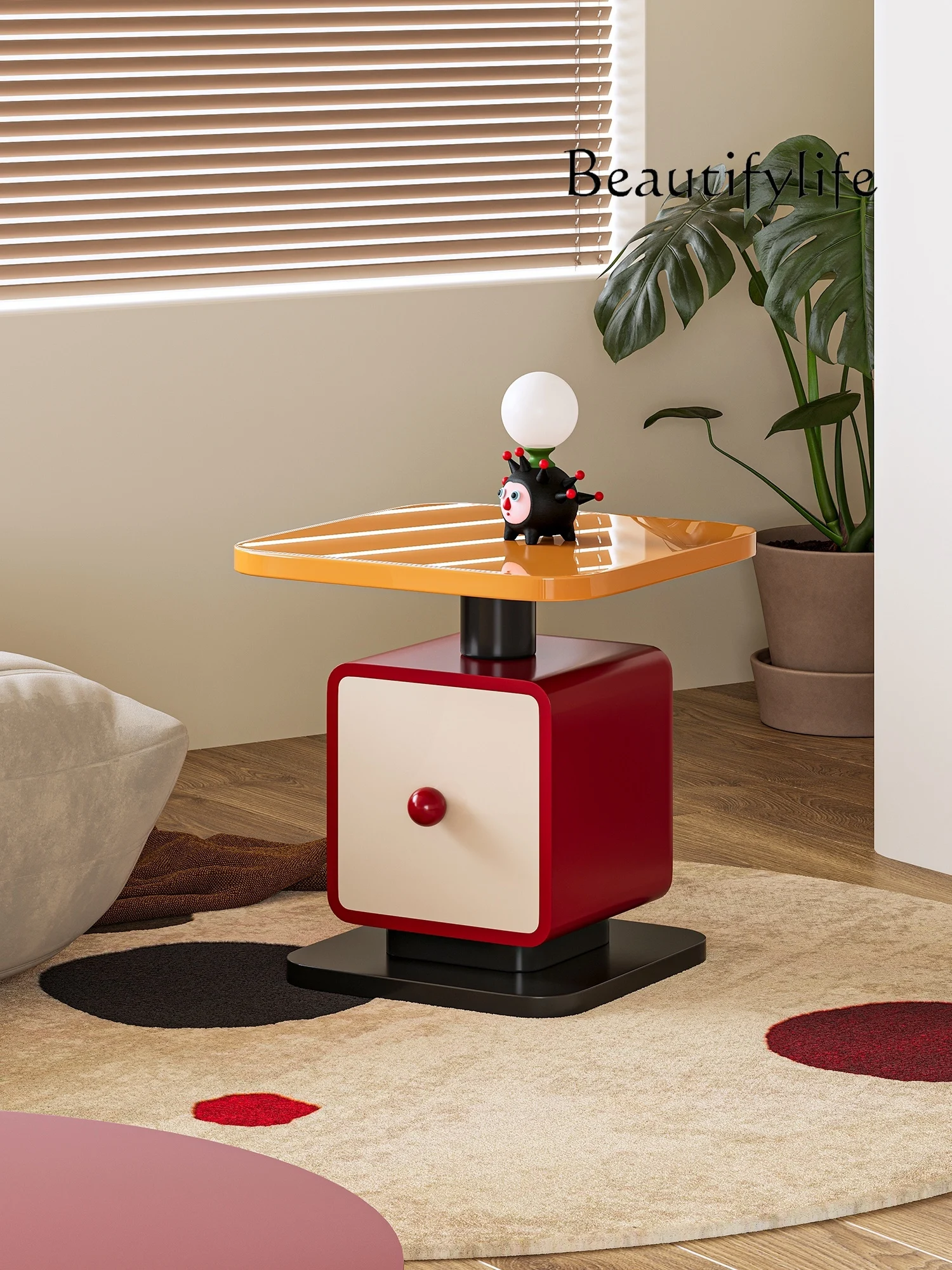 

Cute Cartoon Color Sofa Side Table Bedside Table Designer Model Creative Coffee Corner Table