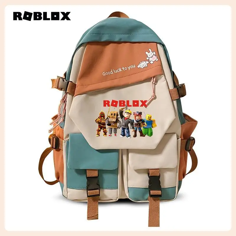 Roblox Circundante Mochila Moda Masculina e Feminina Junior High School  Estudantes Alunos Mochila Lazer Original Aniversário - AliExpress