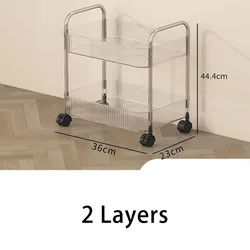 Multi-Layer Rolling Storage Cart with Wheels - Snack, Cosmetic, and Sundries Organizer (2Tiers)