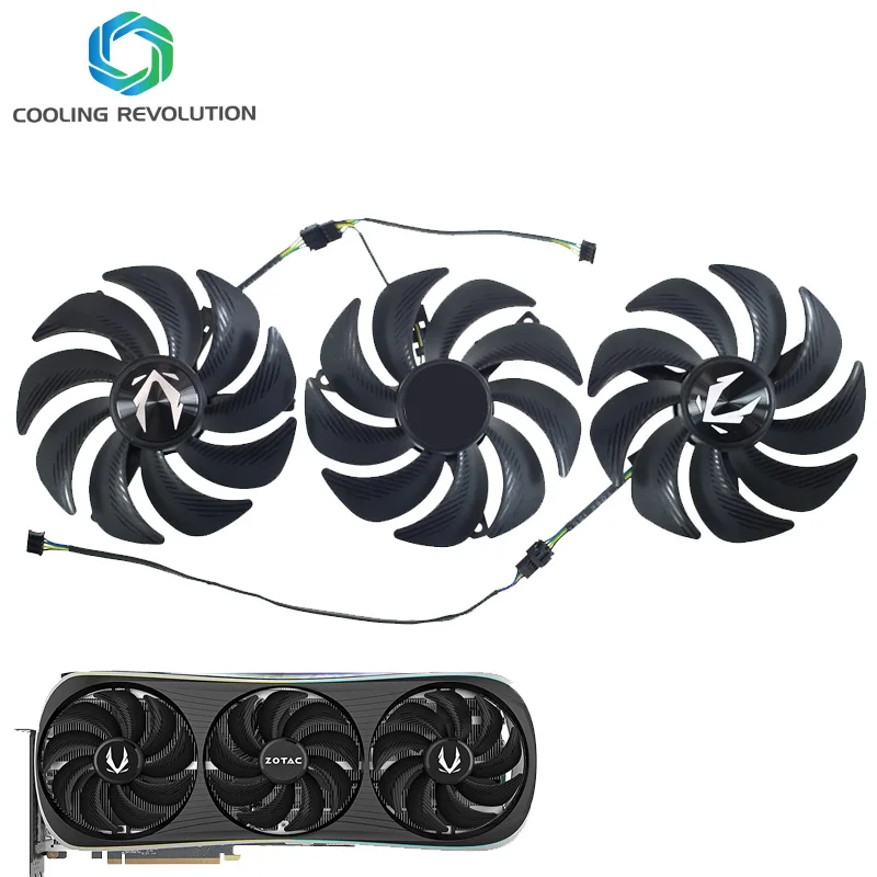 Ventilador Novo Original da Placa Gráfica Dc12v 0.5a Pinos para Zotac Gaming Geforce Rtx 4070 ti 4080 4090 Amp Extreme