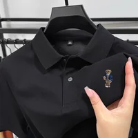 Polo d'été à manches courtes en coton de haute qualité pour hommes, marque de mode, ours en peluche brodé, T-shirt décontracté d'affaires de golf 6