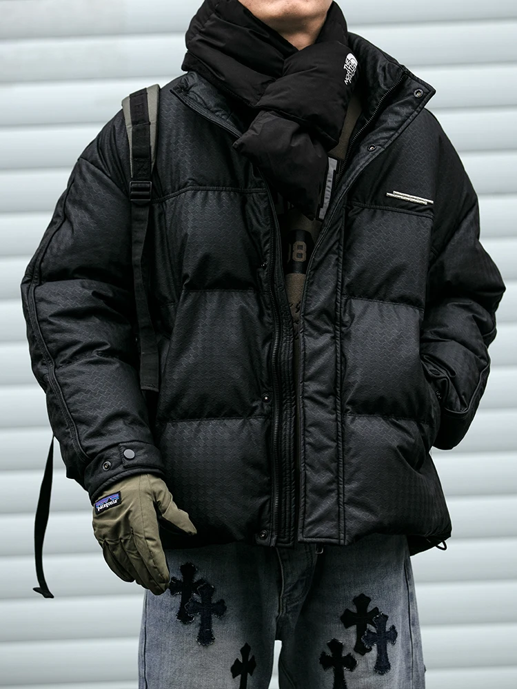 Korean Fashion Lightweight Padded Jackets For Men Winter Vintage Windproof Down Jacket Plus Size Casual Cargo Puffer Coat Male