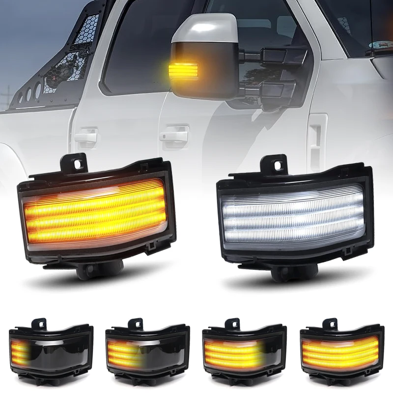 

Для Ford F150 2015-2020 F250 F350 F450 2017-2023, копченые линзы, зеркальная лампа, динамический поворотный сигнал, белые дневные ходовые огни, стояночные огни