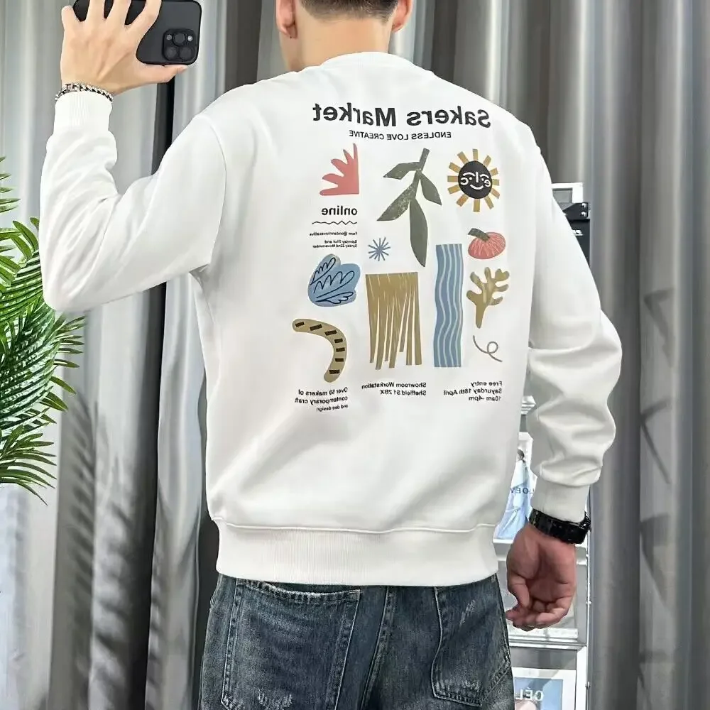 thumbnail image 1 of Nuevas tendencias de moda para hombre 2024, camisetas de cuello redondo para hombre, camisetas emo de manga larga, divertidas, de lujo, sudaderas originales normales, 1 of 4