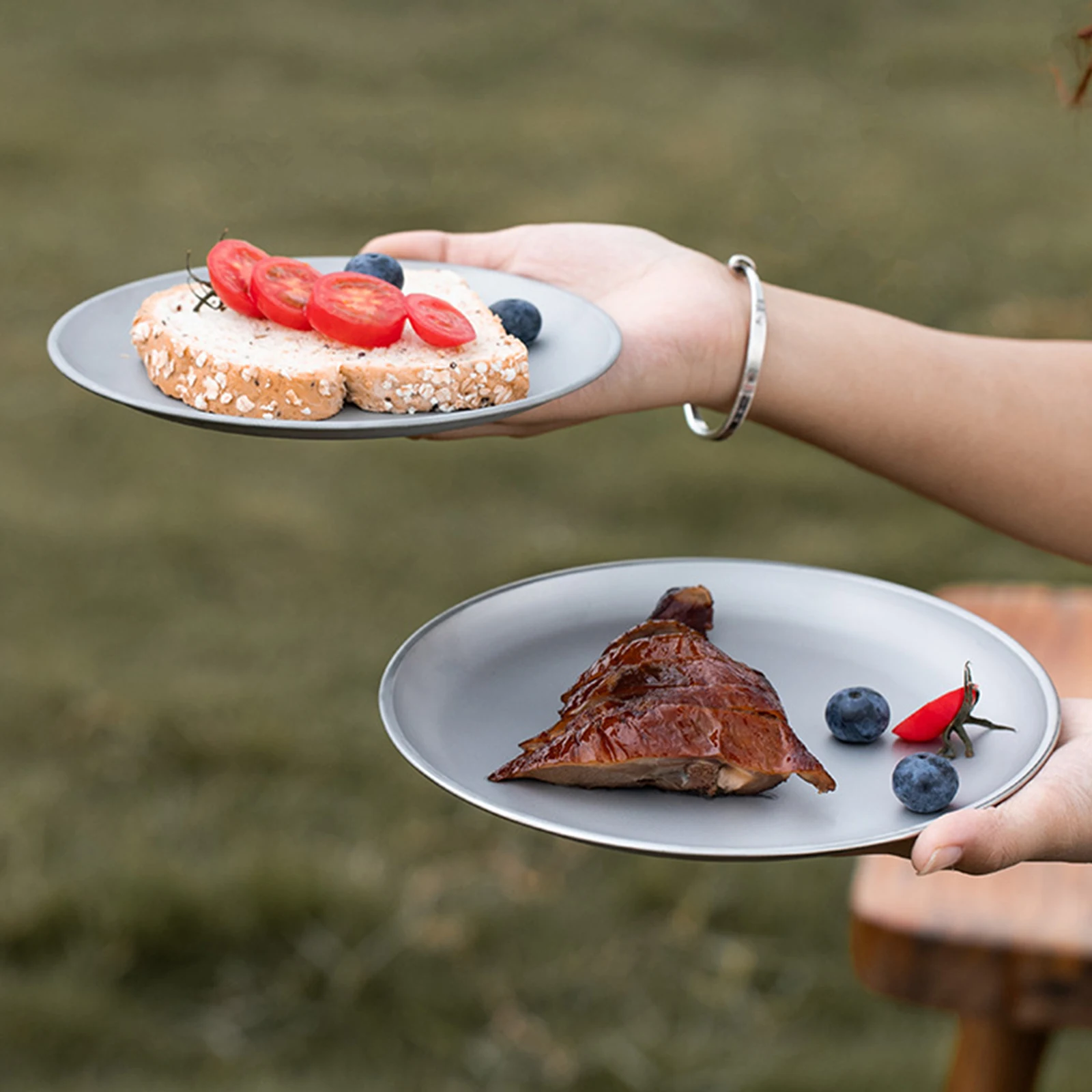 Titanium Purification Plate Backcountry Dinnerware Lightweight Stackable Camping Tray Anti-Fall Creative Home Dish Plate