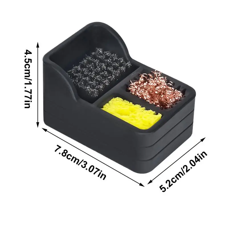 Soldering Iron Tip Cleaner Portable Solder Tip Cleaner Kit Soldering Accessories With Silicone Holder Dense Cleaning Steel Brush 6