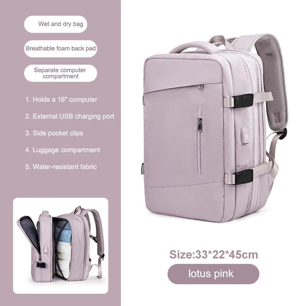 Travel Backpack For Women Large Luggage Bags for Men Students Business Laptop Backpack Men's Trip USB Charge Sports Bag Mochila