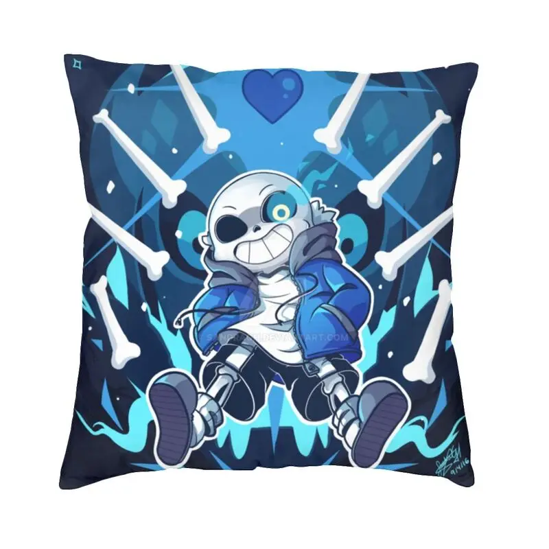 

Undertale Sans Pillow Case Home Decor Video Game Anime Cushion Cover Throw Pillow for Living Room Double-sided Printing