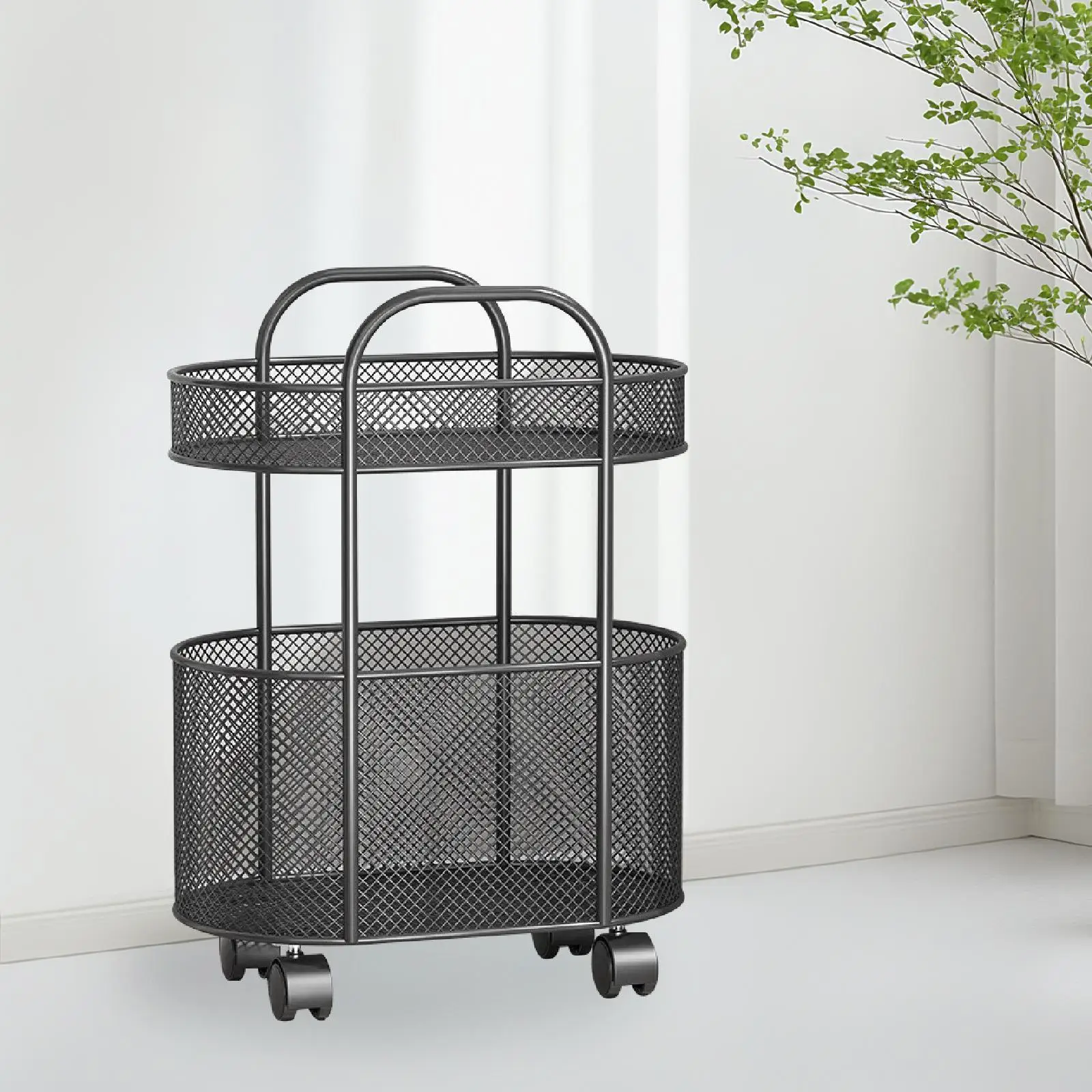 Rolling Book Cart with Wheel Movable File Folder Organizer for Office Dorm
