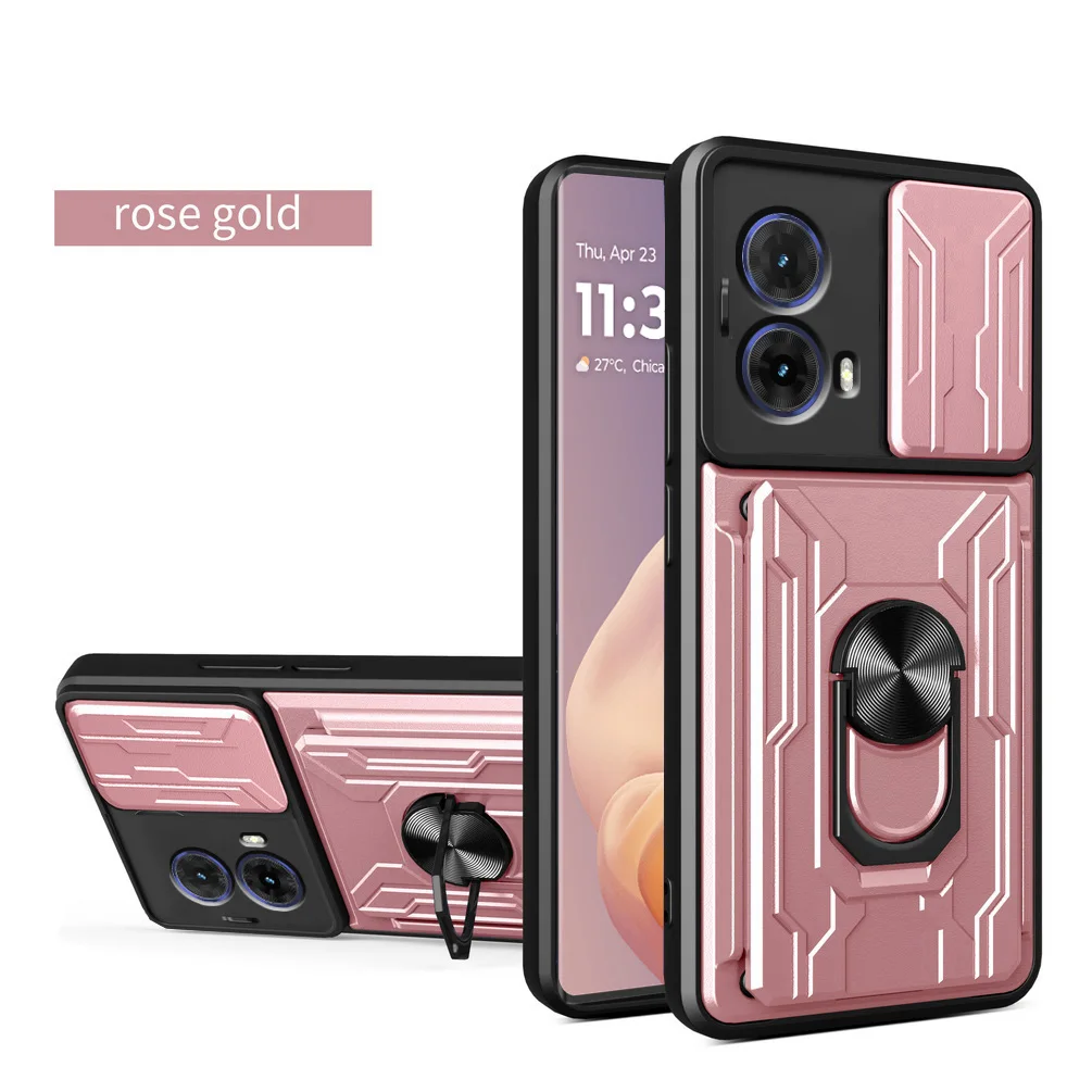 Card Holder Armor Hybrid Ring Cover with Camera Protection