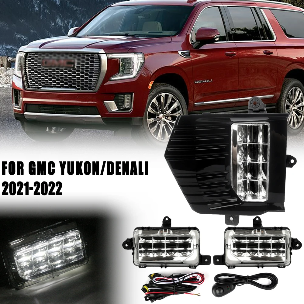 

Комплект для усовершенствования противотуманных фар на передний бампер для GMC YUKON DENALI версии 2021-2022, дополнительный комплект противотуманных фар, переключатель + проводка