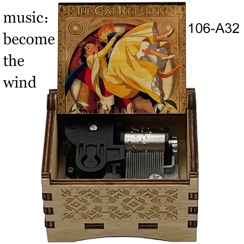 anime the cat return music kazeni naru become the wind mechanical music box new year christmas party Birthday Christmas Gift