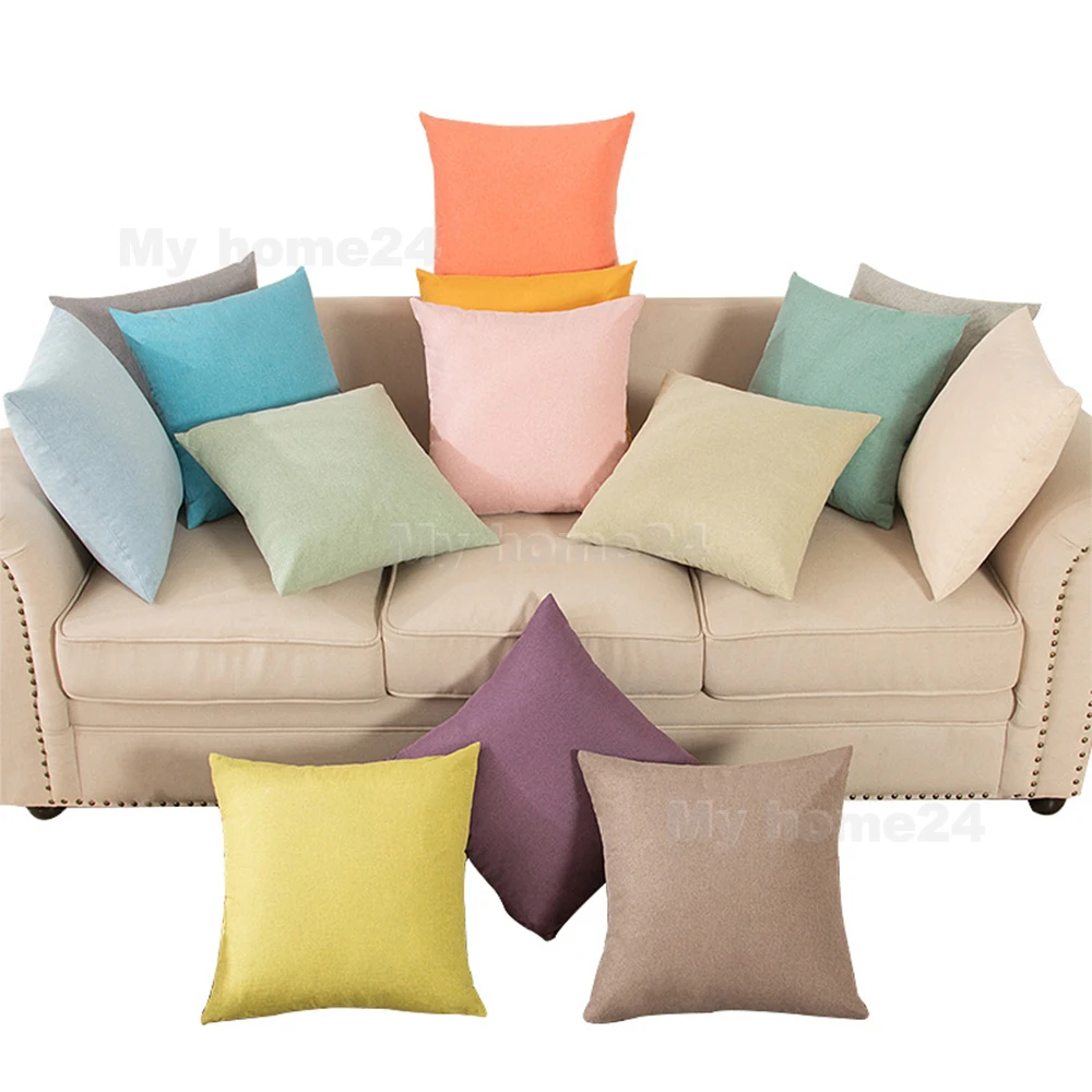 Universal 40*40 45*45 50*50 Kissenbezug Baumwolle Leinen Plain Kissenbezüge Dekorative Wohnzimmer Kissenbezüge für Sofa Home Auto – Detail 3
