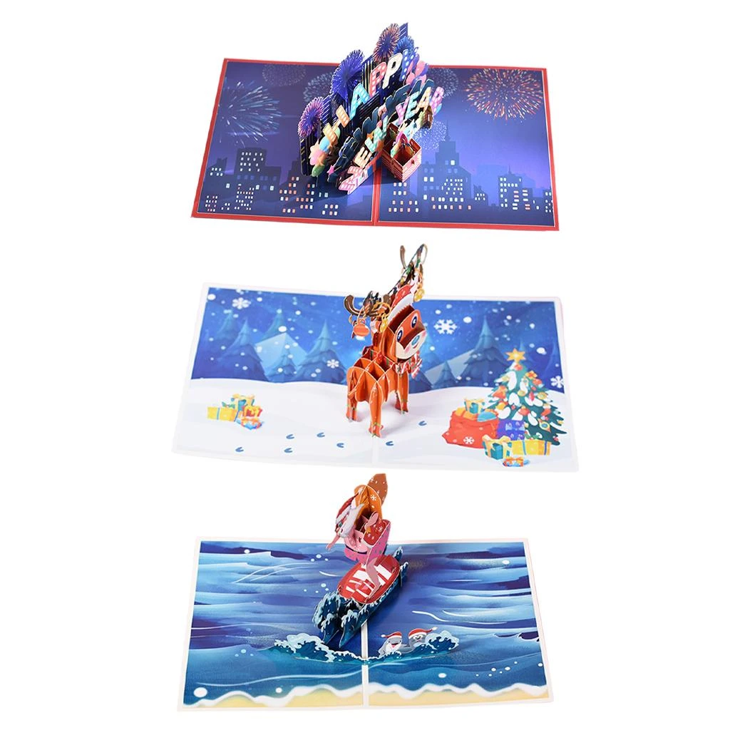 クリスマスカードのポストカードの封筒3dクリスマスの木のために面白い カード 招待状 Aliexpress