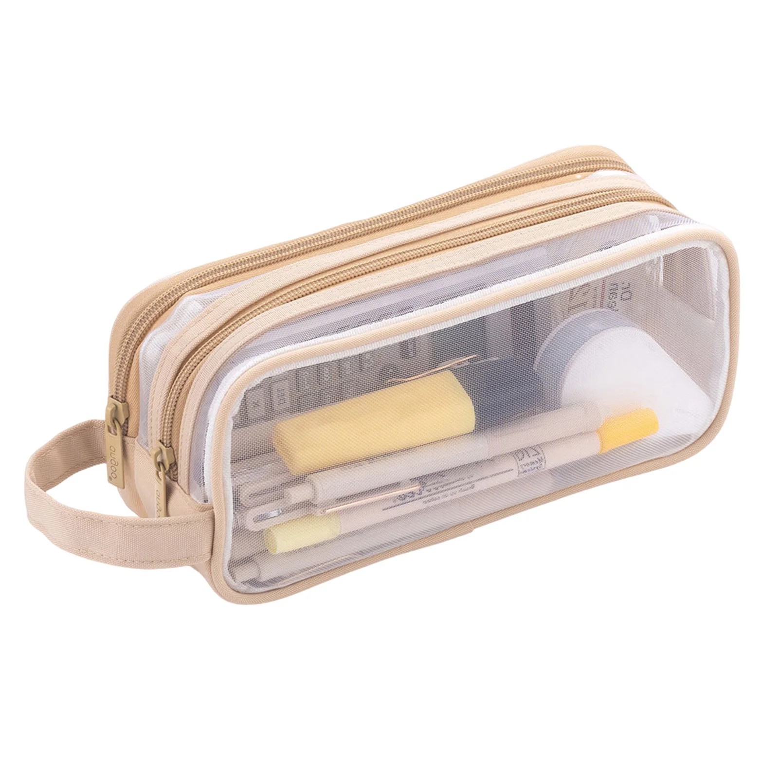 

Прозрачный фотокарандаш с молнией, широкие открытые простые пеналы для макияжных кистей, органайзеры