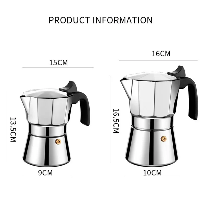Stainless Steel Octagonal Coffee Pot Moka Pot Espresso Maker