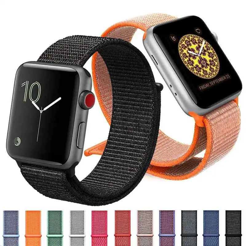 Ремешок Mokoemi для Apple iWath Watch Series 7 нейлоновый браслет iWatch 45 мм 6 40 44 SE 5 наручных часов