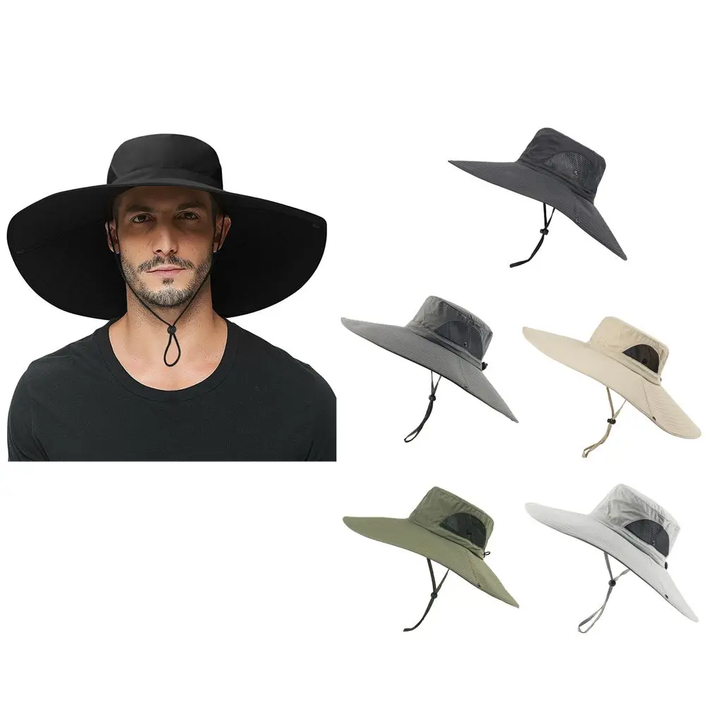 

Outdoor UV Sun Protection Breathable Wide Visor Brim Hat Summer Fishing Sun Fisherman Hat Boonie Bucket Cap