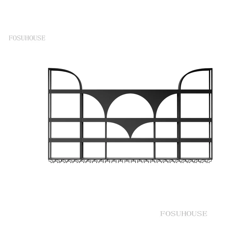 Creative Iron Wine Rack Cabinet Bar Wall Modern Hanger Wine Display Cabinets Restaurant Background Stojak Na Wino Decoration