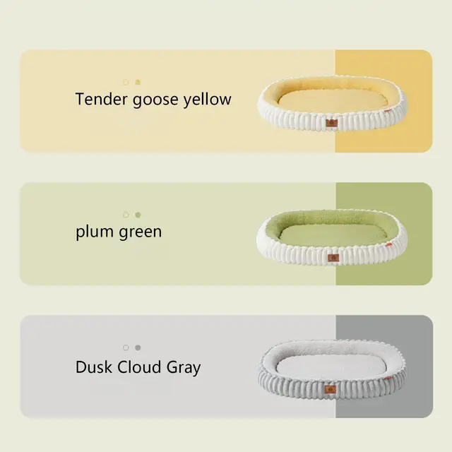 Flannel Dog Bed Autumn Winter Thickening Warmth Ellipse Dog Sofa Beds Bottom Detachable Soft Plush Pet Pad Dogs Accessories 4
