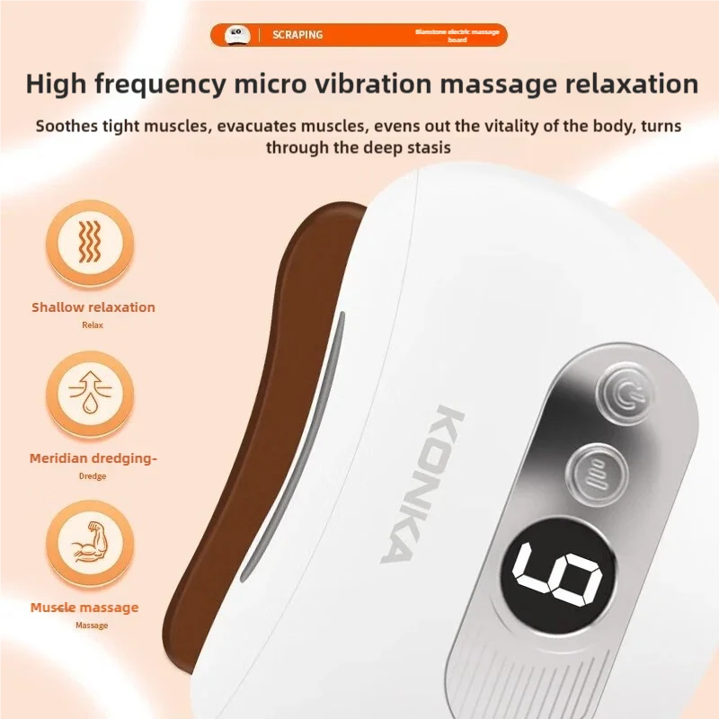 KONKA Mini Electric Scraping Massaging Board Hot Compress Body Electric Gua Sha Massager Machine Heating Scraping Skincare Tool