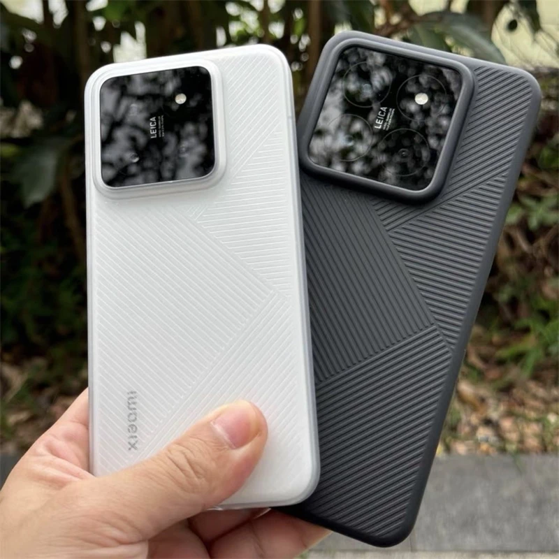Geometric Matte Clear Stripe Slim Silicone Bumper Case - Stylish Protective Cover