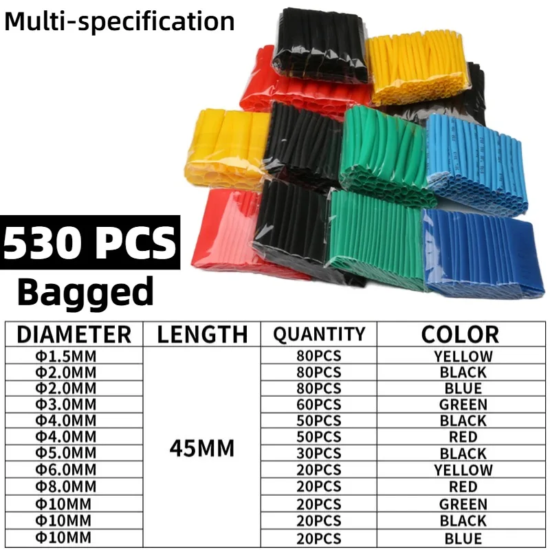 Heat Shrink Tube Kit Thermoresistant Tubing HeatShrink Wire Protecter Insulation Materials Wrapping Cable Insulation Sleeved