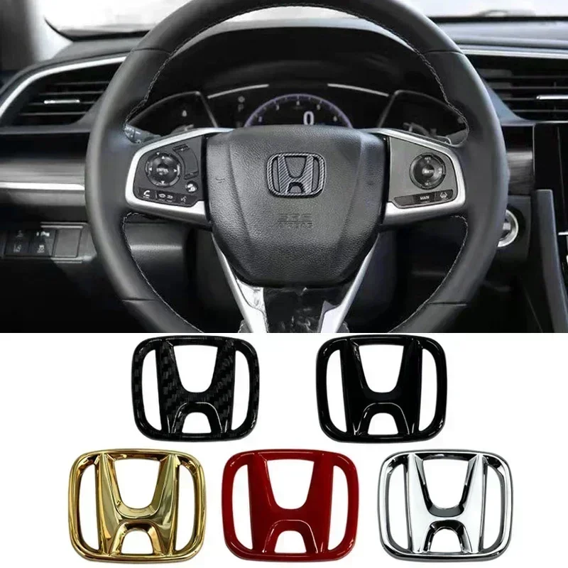 혼다 어코드 오디세이 제이드 CRV 핏 CRZ 시티 시빅 HRV 8세대 파일럿 레전드 파일럿용 ABS 자동차 스티어링 휠 로고 엠블럼 커버 스티커