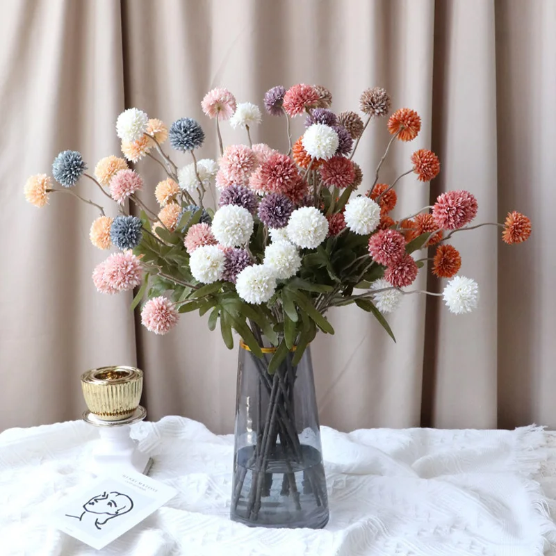 Lush Dandelion Artificial Flower Bouquet for Decor and Special Occasions