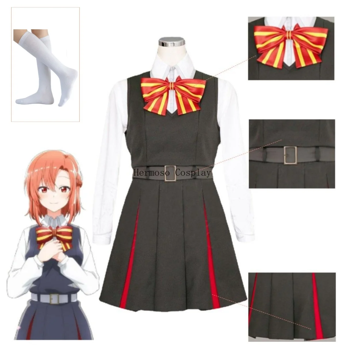 

Anime Whisper Me a Love Song Himari Kino Cosplay Costume Socks Dress School JK Uniform Halloween Party for Women Girls