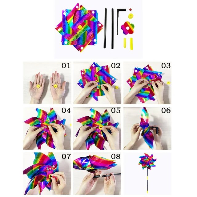 Szélfutó Fényvisszaverő Madárcsökkentő Szélmalom Kerti Dekoratív Pinkerék Kültéri Madár-Szaggatott Berendezések - Image 4