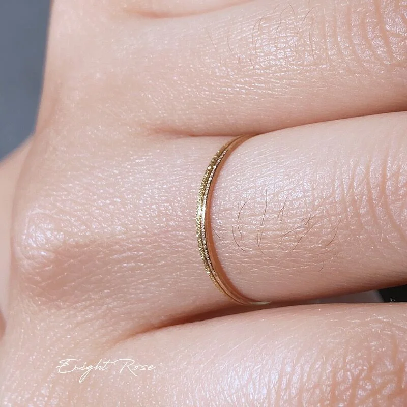 Minimal Simple Tiny Rings For Women 1mm Full Round Minimalist Thin Dainty Stacking Sandblast Stainless Steel Ring Jewelry 2023 3