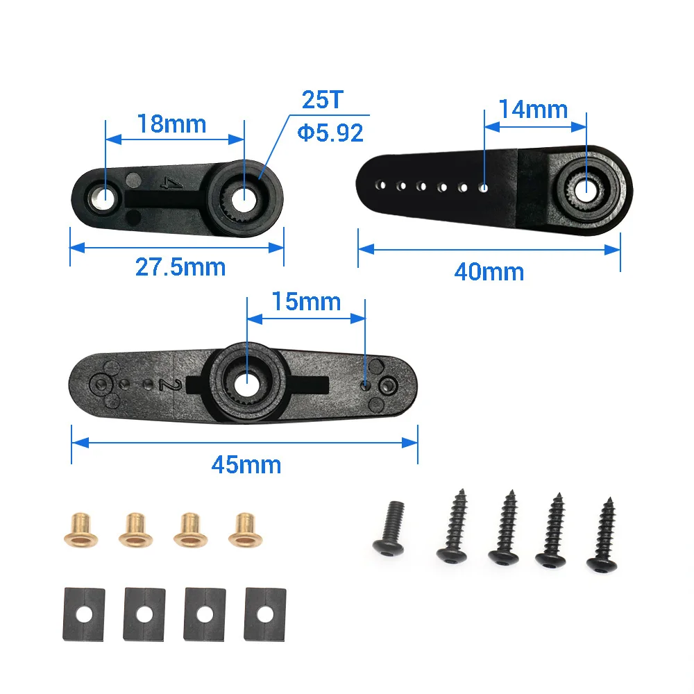 AFRC Original Servohorn-Zubehör P1002 25T Horn-Kit für AFRC D3518, D3519, D3520, D3530, D3642, D3648 Futaba Servos Upgrade-Teile