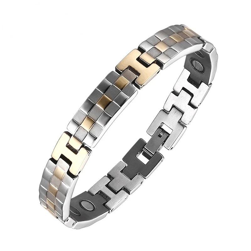 

Letter H Titanium Steel Magnetic Bracelet Negative Ion Health Bracelet Anti-Oxidation Anti-Fatigue Fat Burning Bracelet