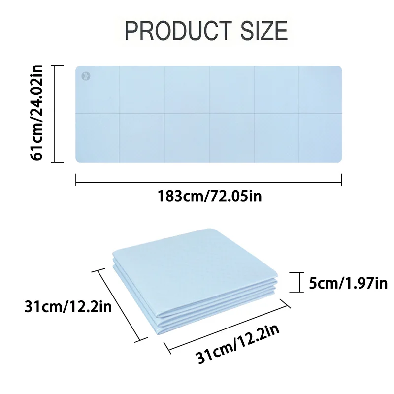 Foldable Yoga Mats Travel Non-slip Eco-friendly Lightweight Folding Exercise Mats Portable Home Gyms Out