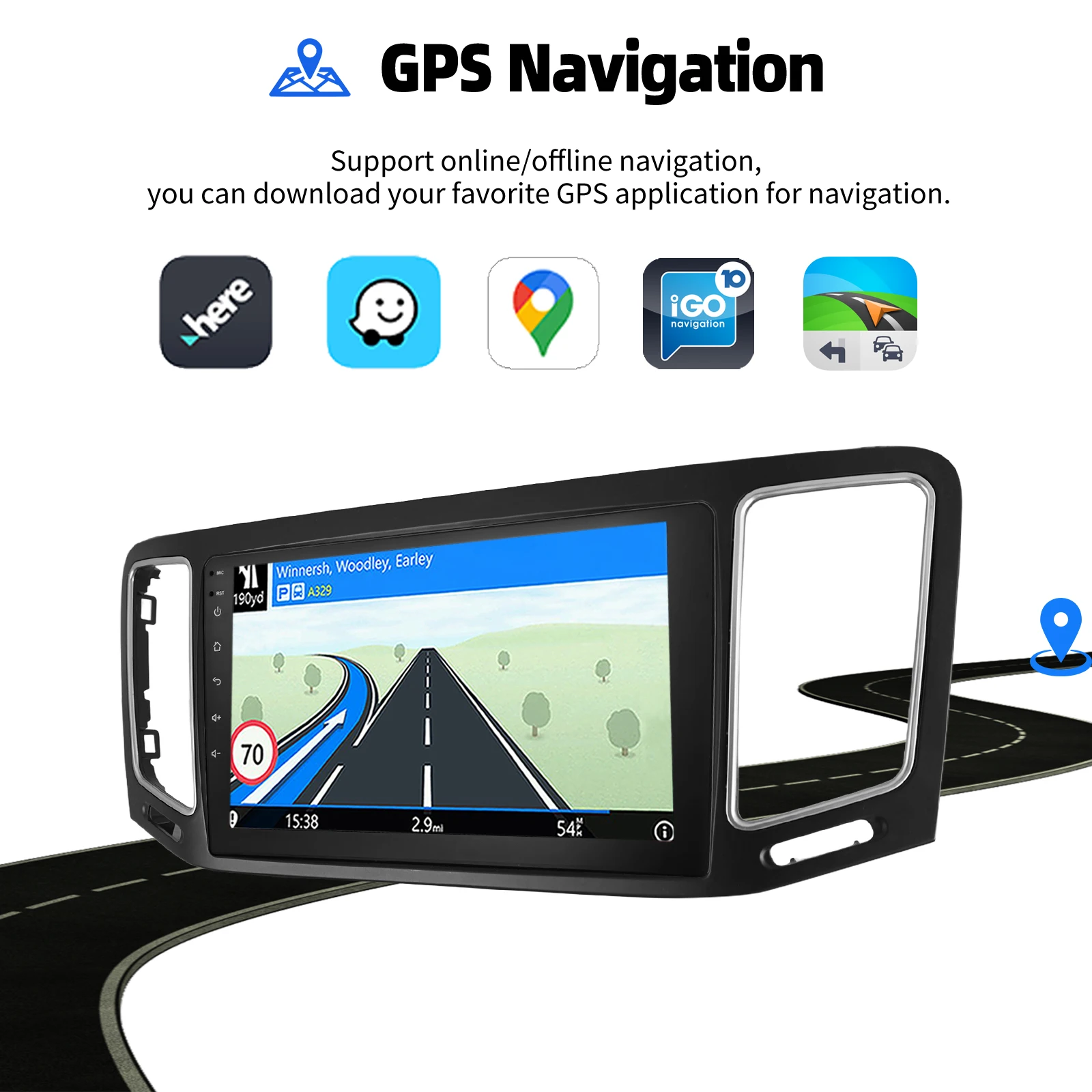 ESSGOO 9" 4+64GB Android 15 Autoradio mit CarPlay für VW Sharan 7N Seat Alhambra II 12-18 Touchscreen GPS Navi BT Mirror Link – Detail 8