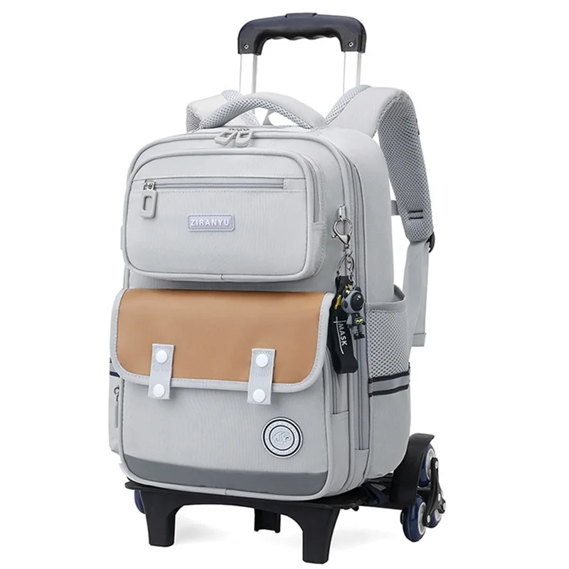 New Rolling Backpack for Boys Elementary School Bag with Wheels Mochilas Para Mujer Travel Trolley Bag 2 and 6 Wheels Sac A Dos 1