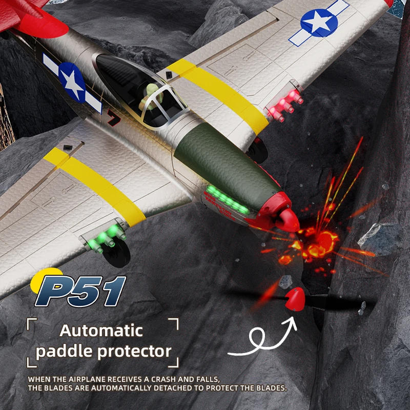 Avion RC télécommandé 2.4GHz en plein ciel, vol stabilisé pour pilotes débutants et experts.
