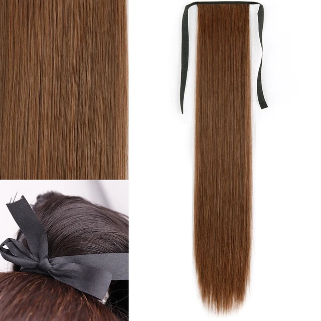 MERISIHAIR Synthetic Long Straight Wrap Around Clip In Ponytail Hair Extension Heat Reistan Pony Tail Fake Hair 13-4-30