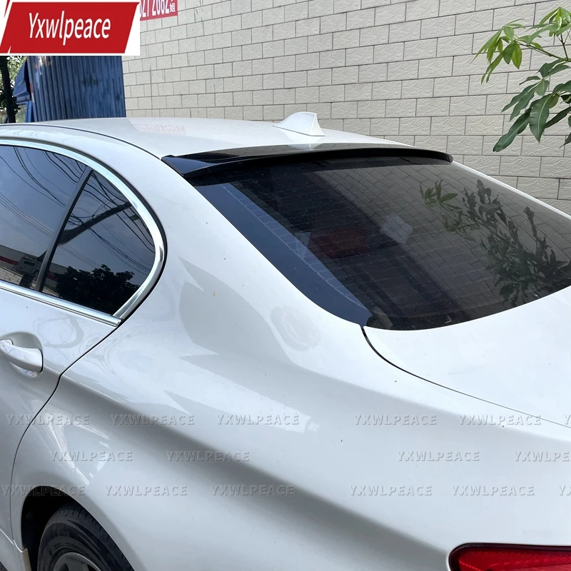 Per Bmw Serie 5 F10 Spoiler 2011-2017 Abs Lucido Nero/Fibra Di Carbonio Look Posteriore Tronco Lip Spoiler Body Kit Accessori