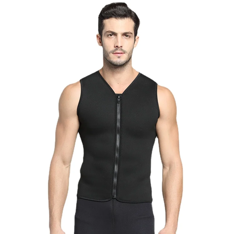Diving Suits 3MM Neoprene Wetsuit Vest Jacket Sleeveless Full Zipper Sunscreen Warm Wetsuits Top Mens for Cold Water Diving Surfing